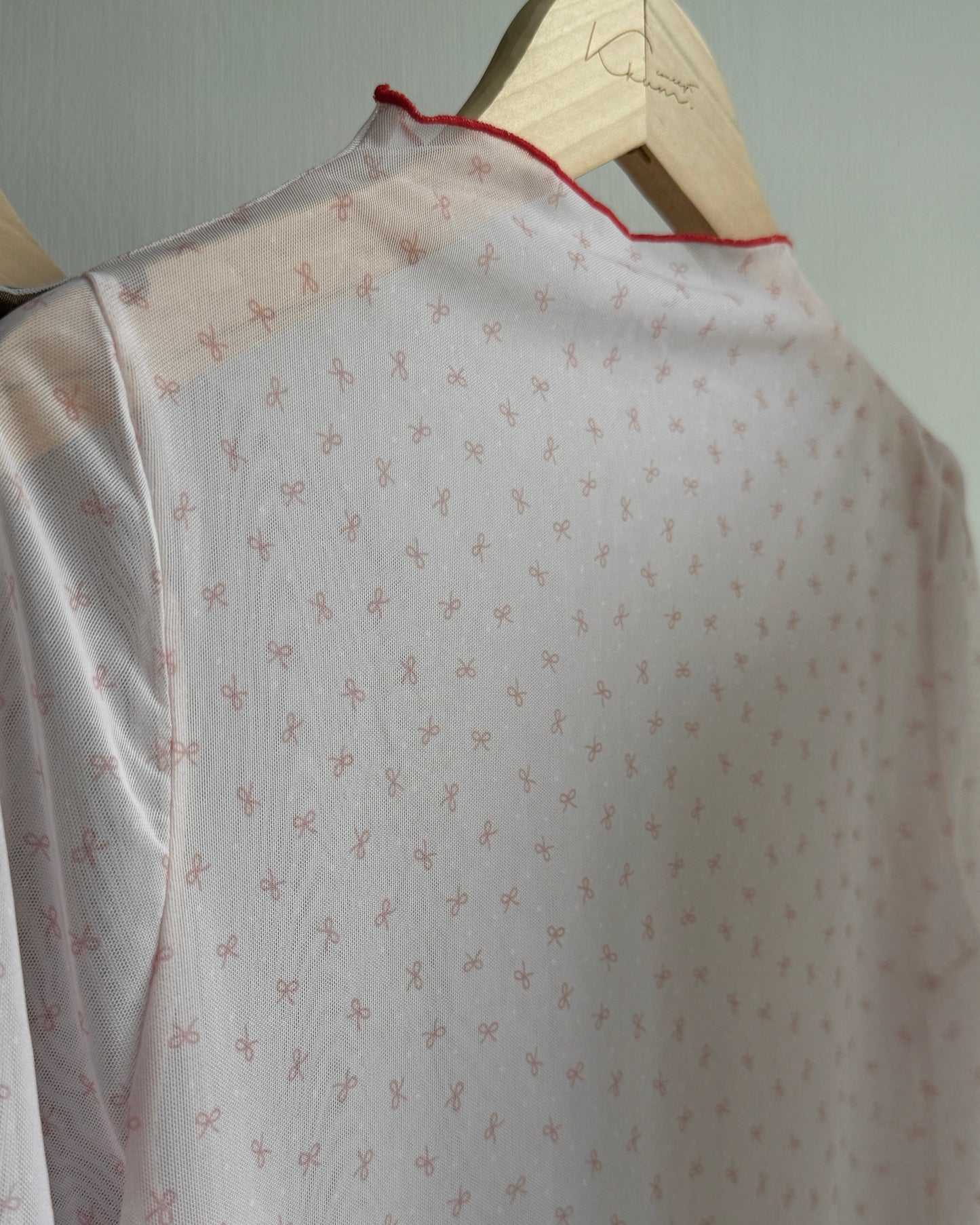 TP546 Ribbon Sheer Top - White | Pink | Black