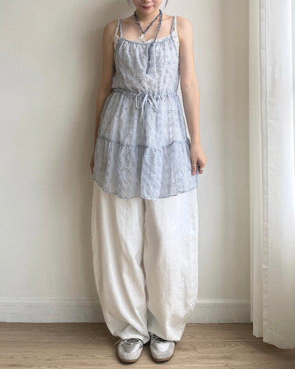 VT255 Check Sheer Vest - White | Black | Blue