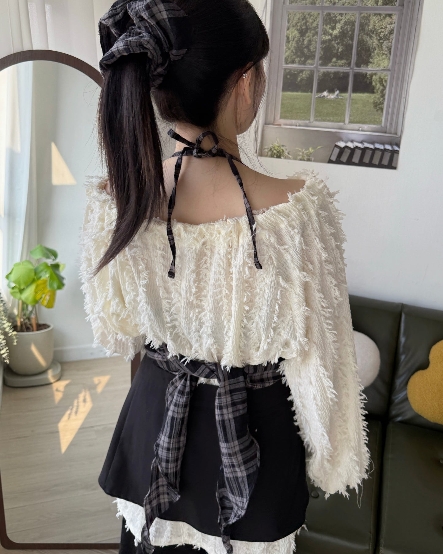 TP573 Crumbble Blouse - Khaki | Black | Ivory