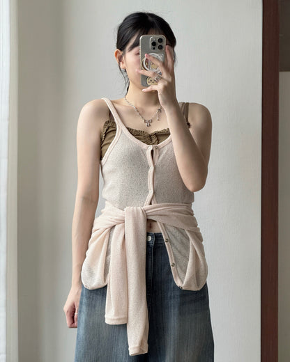 VT302 Two Fold Cardigan - Beige | Blue | Black
