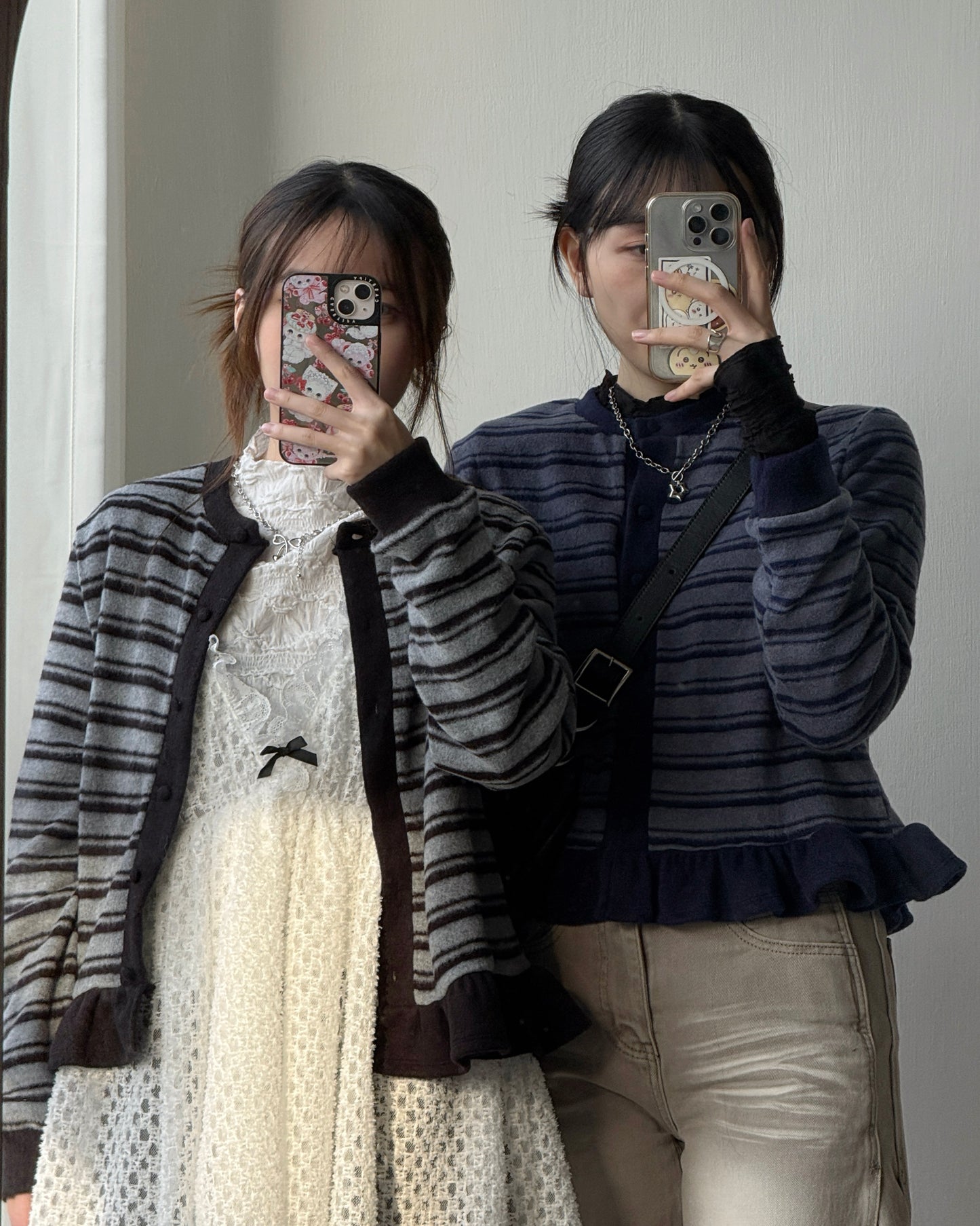 現貨 CD055 Heat Frill Cardigan - Navy | Black