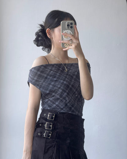 TP537 Check off-shoulder - Yellow | Black
