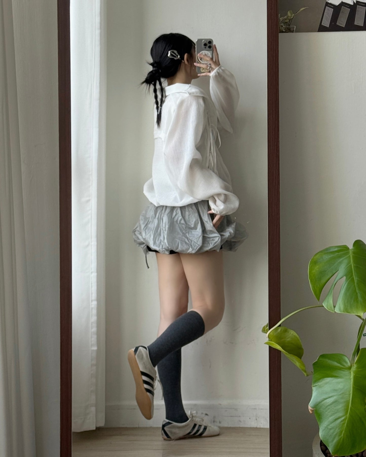 JK046 Ribbon Jacket - White | Skyblue