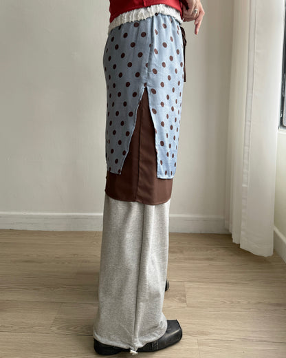 SK219 DotDot Skirt - Skyblue | Charcoal