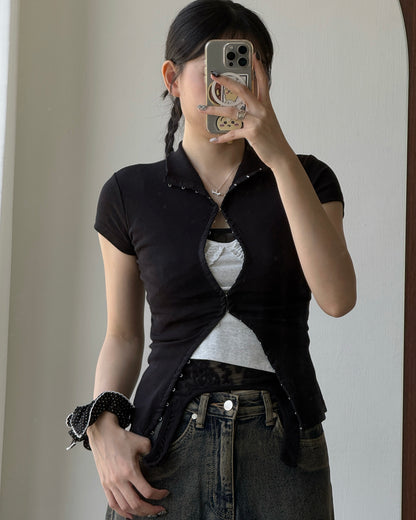 TP603 Hooksssss Top - White | Black