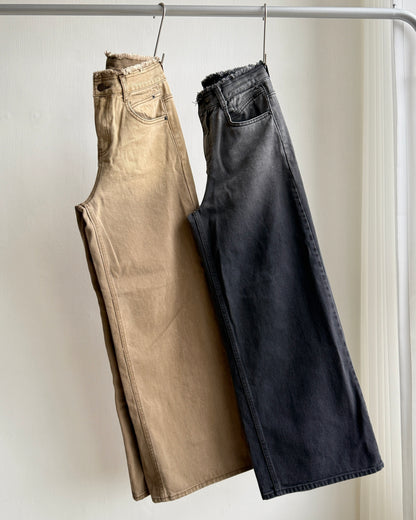 🩵牛仔褲限定優惠 JN060 Washed Wide Jeans - Brown | Drak Gray