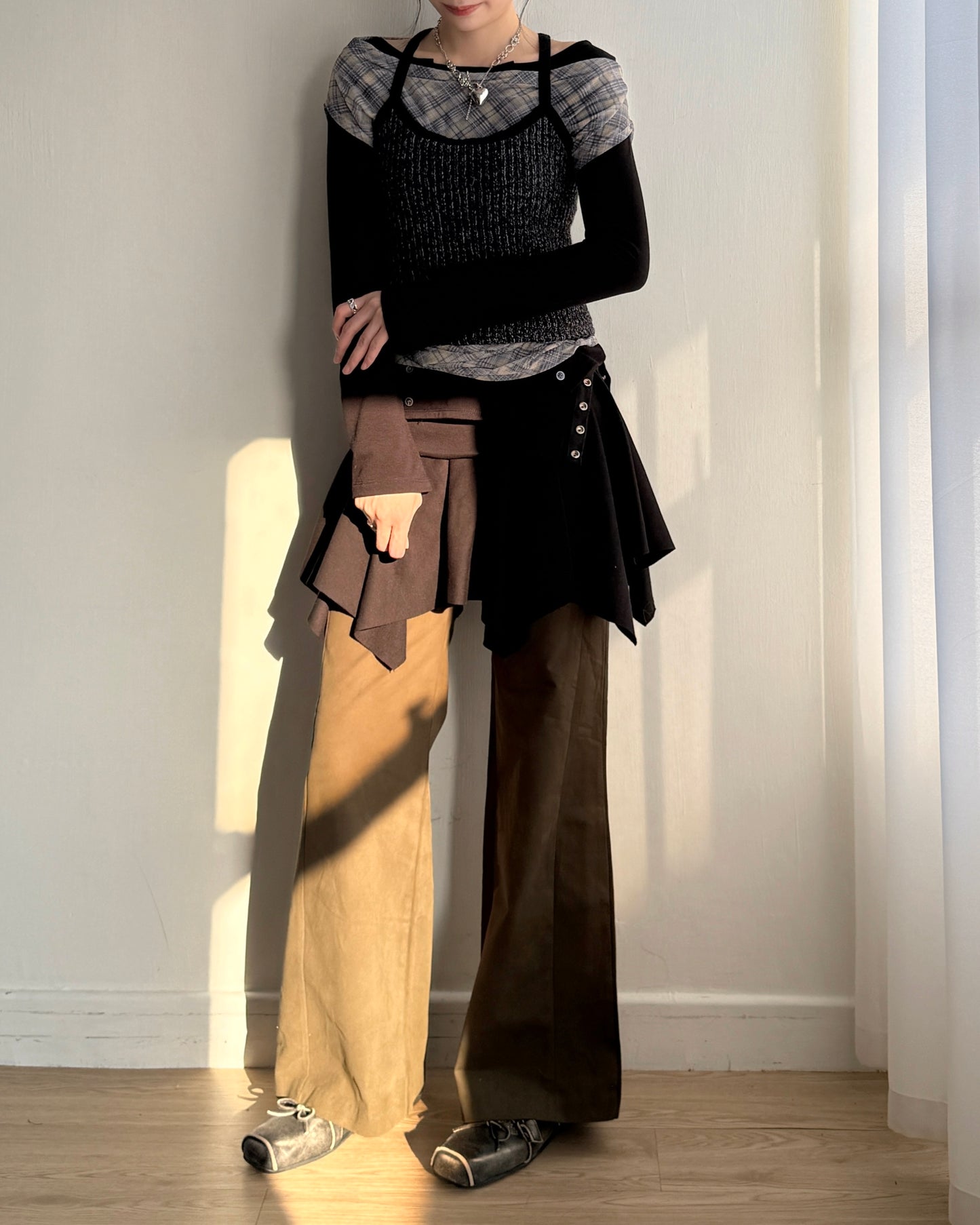 TP569 Folding 2way Skirt / Top - Gray | Black