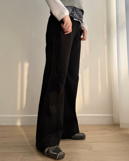 PT078 Flared Pants - Khaki | Black