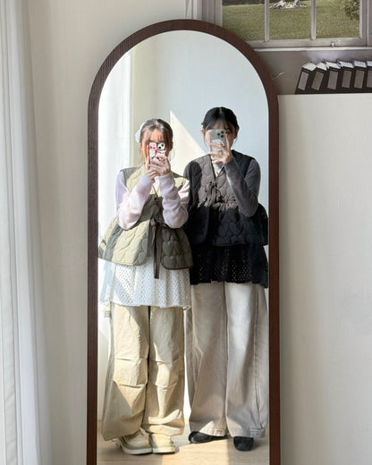 🐏早鳥限定優惠 VT267 Heart Quilted Vest - Khaki | Black