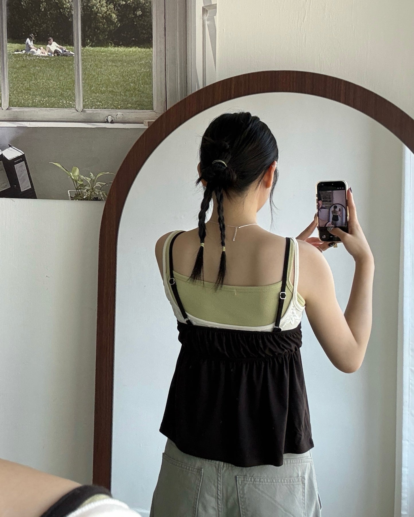 VT316 Lace Crop Top - Black | Charcoal | Ivory