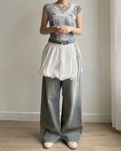 TP589 Floral Youyu TEE - Ivory | Gray