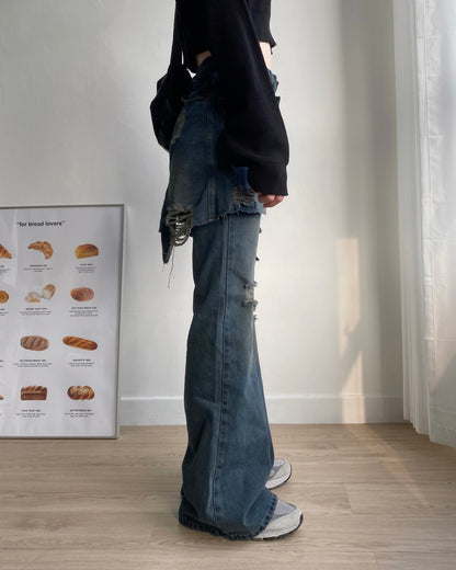 現貨 JN053 Bootcut Jeans - Navy