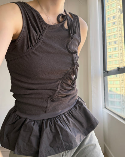 VT306 Crew Sleeveless - Ivory | Olive | Charcoal