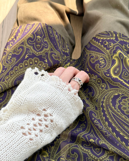 SK211 Paisley Chiffon Skirt - Khaki