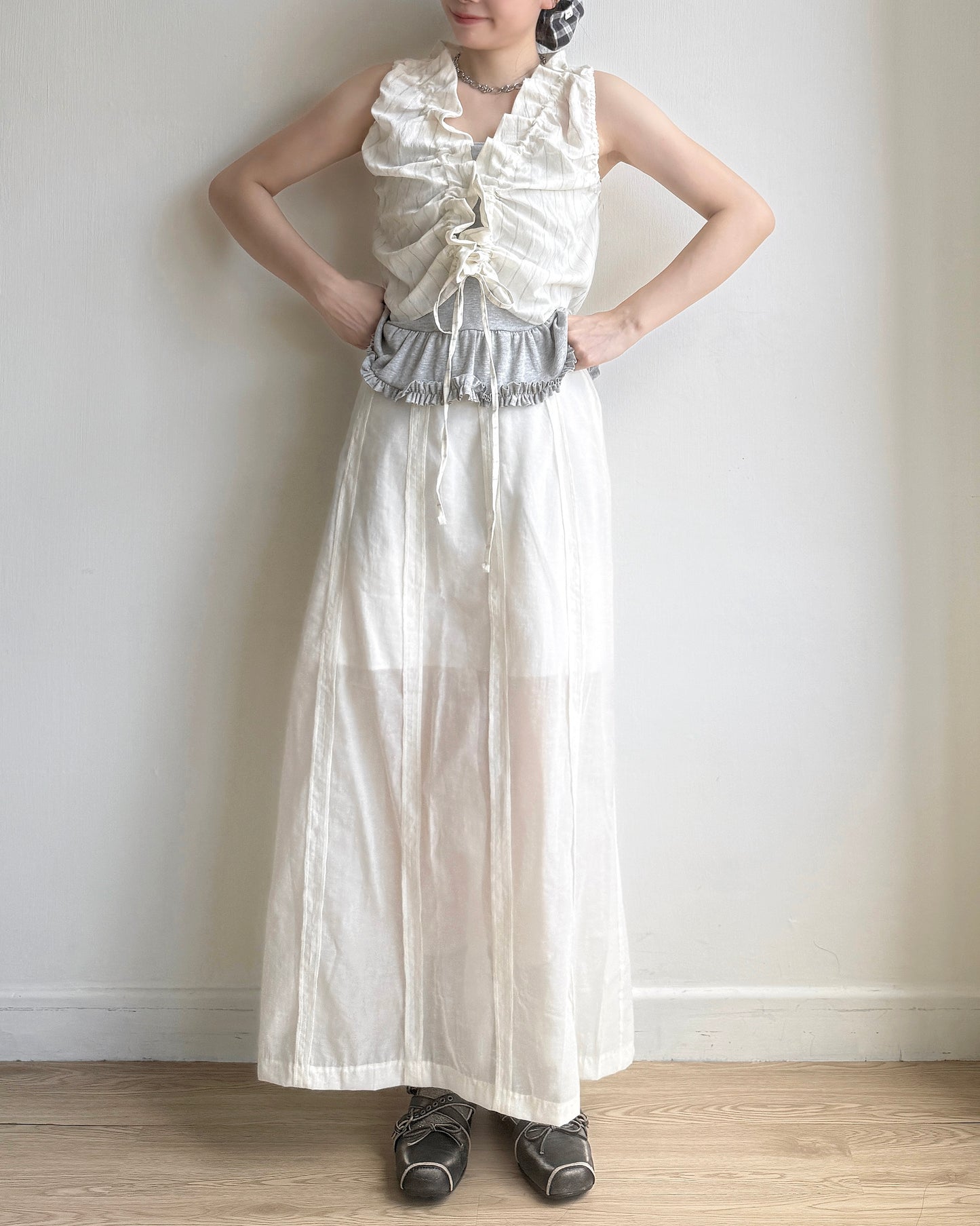 SK195 Dover Skirt - Ivory | Black