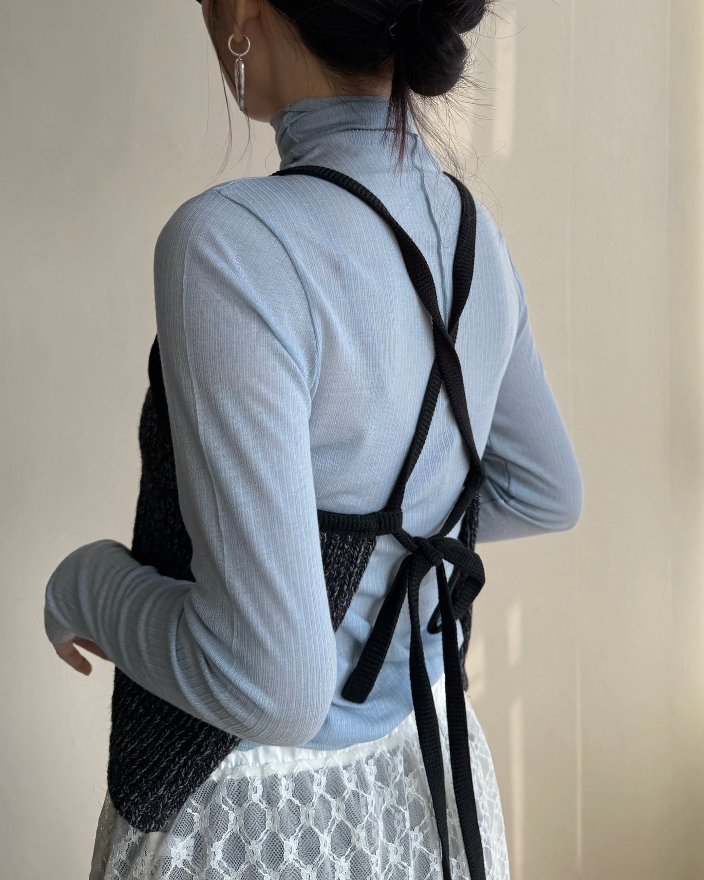 VT272 針織小背心 - Gray | Black