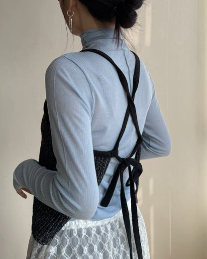 VT272 針織小背心 - Gray | Black