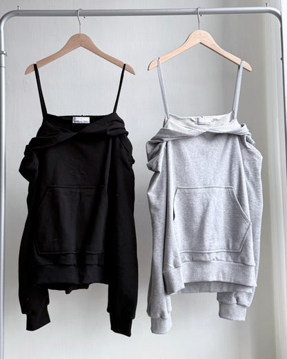 TP553 Shoulder Hoodie - Gray | Black