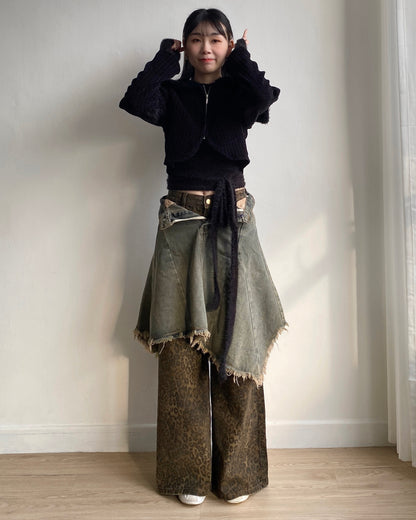 現貨 CD048 momo Cardigan - Khaki | Black