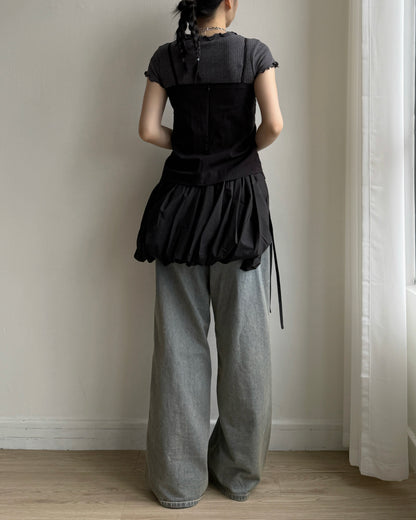 SK221 Balloon Skirt - White | Black | Gray