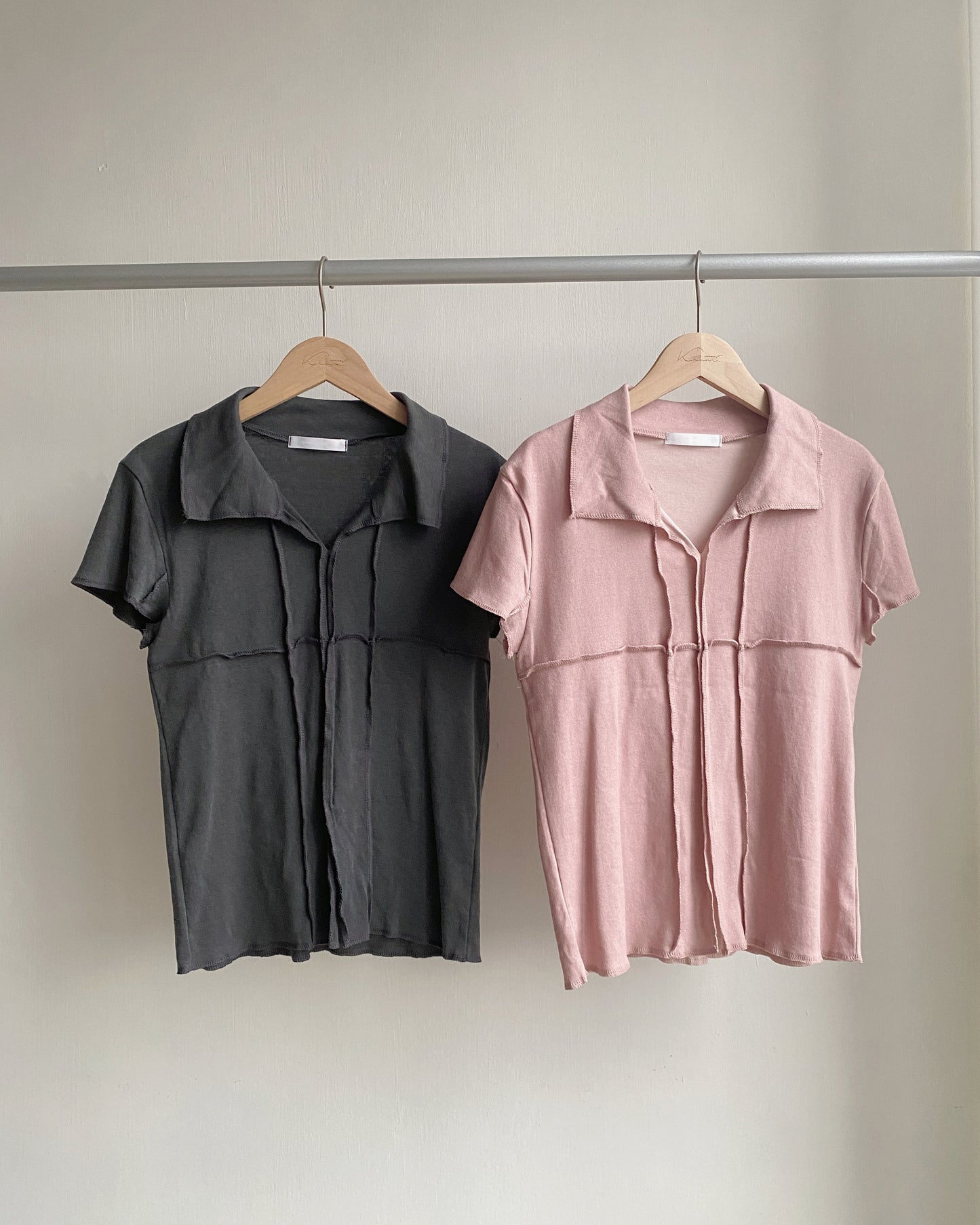TP517 V-Neck Top - Pink | Charcoal