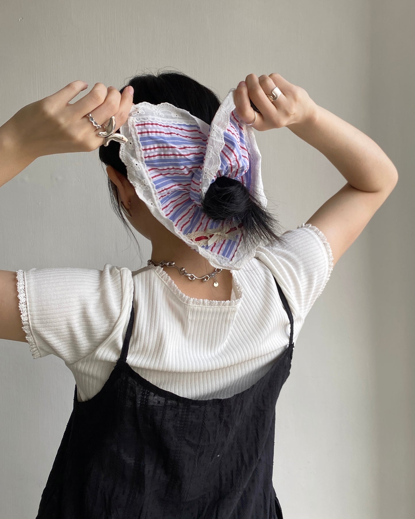 (🥨買2送1) KA336 Square Hair Accessories - Stripe