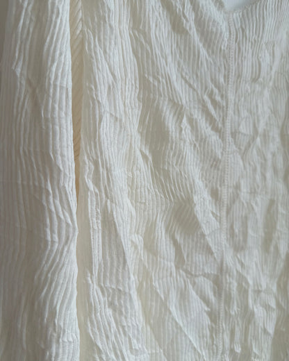 TP608 V-Neck Wrinkles Top - Ivory | Gray | Black