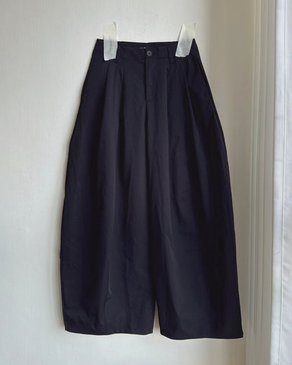 PT086 Balloon Wide Pants - Ivory | Black