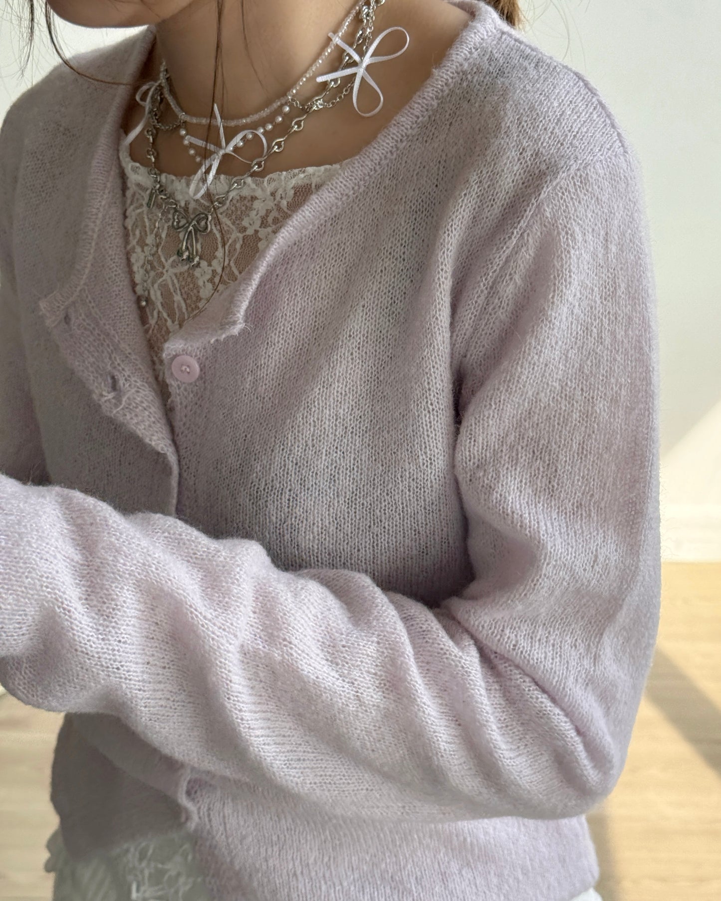 CD057 Alpaca Lily Cardigan - Purple | Turquoise | Gray