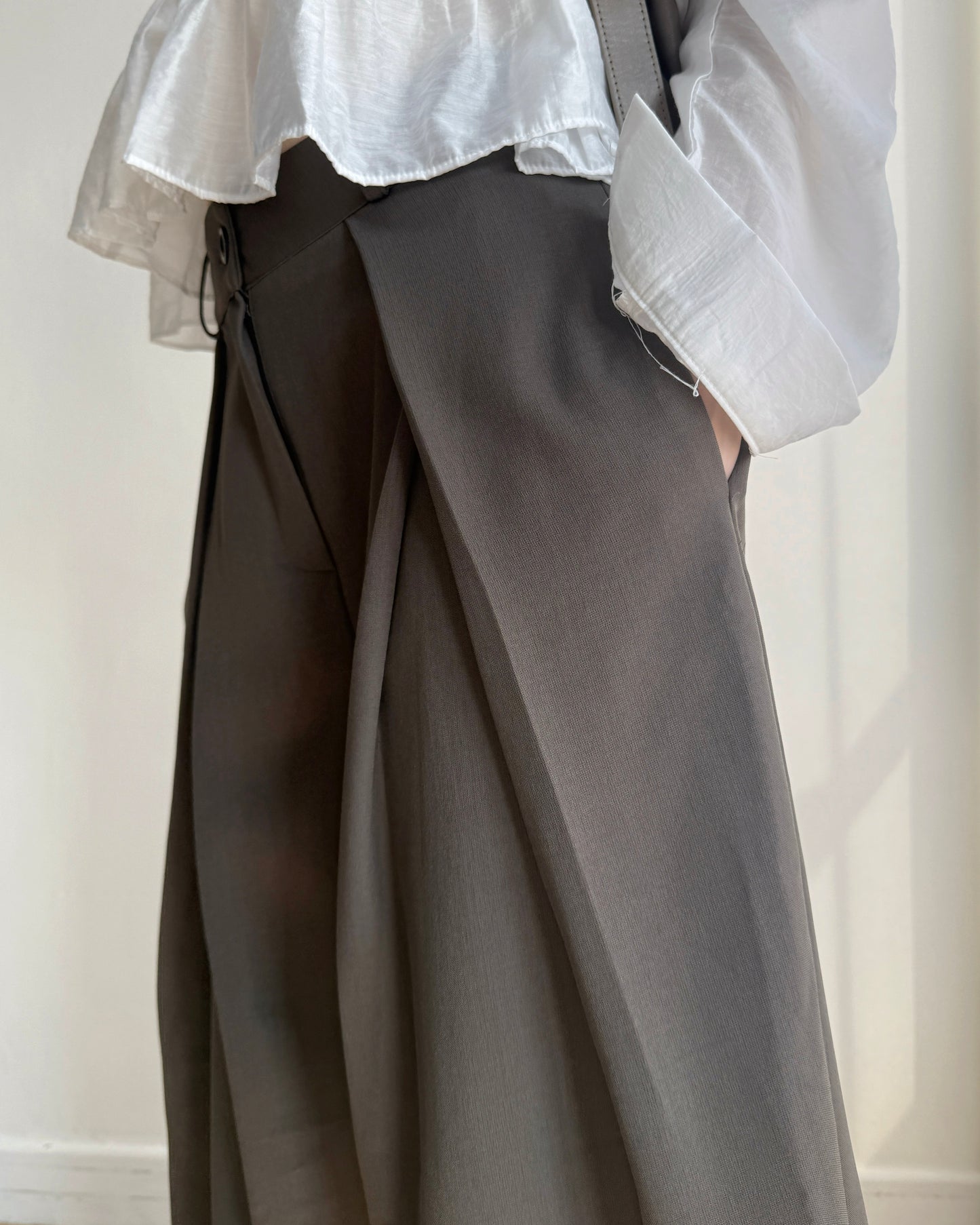 (🧨7-11/2限定優惠) PT079 Wide Pants - Khaki | Black