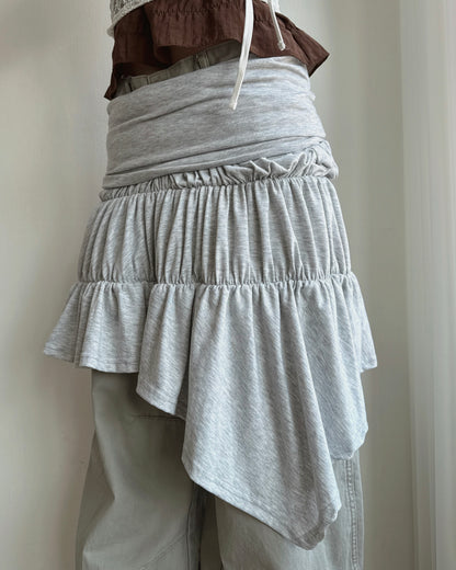 SK227 2Way Shirring Skirt&OPS - Lime | Green | White