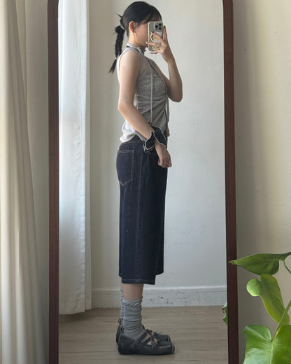 VT312 Ruched Knit Vest - Light Blue | Gray | Black