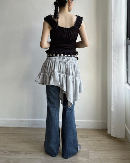 VT324 Frill Ruffle Vest - White | Black