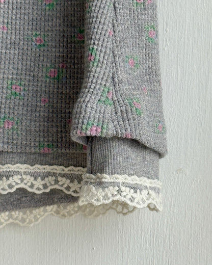 SK222 Floral Skirt - Ivory | Gray