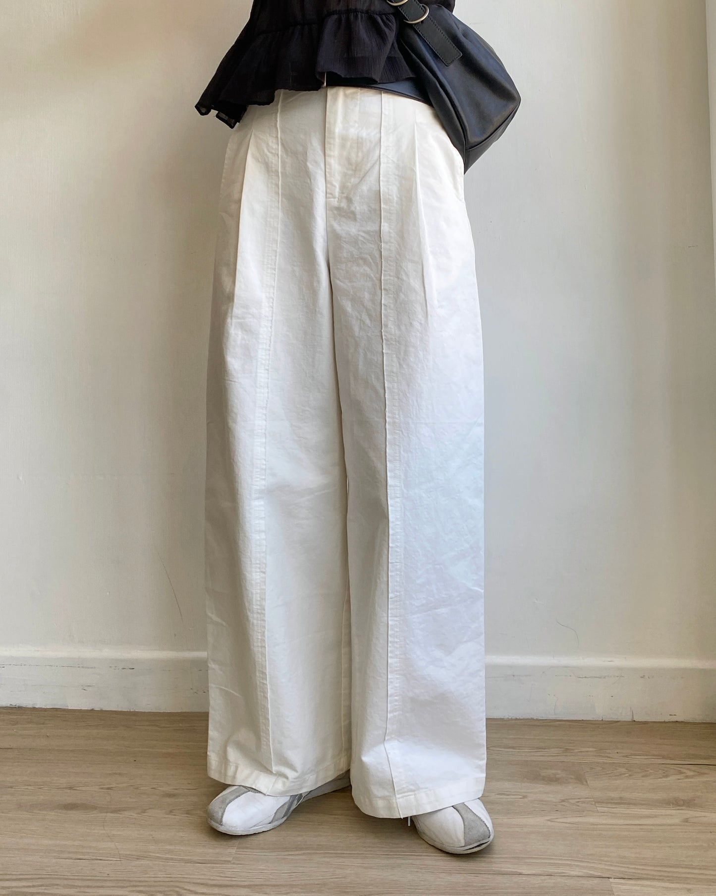 現貨 PT072 Wide Straight-Fit Cotton Pant - White | Beige | Black