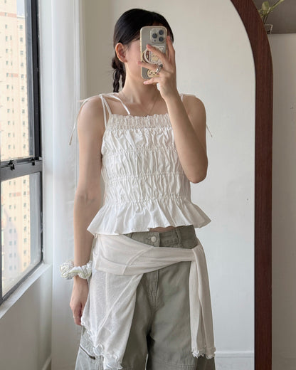 VT321 2way Shirred Layer Vest&Skirt - White | Black | Beige