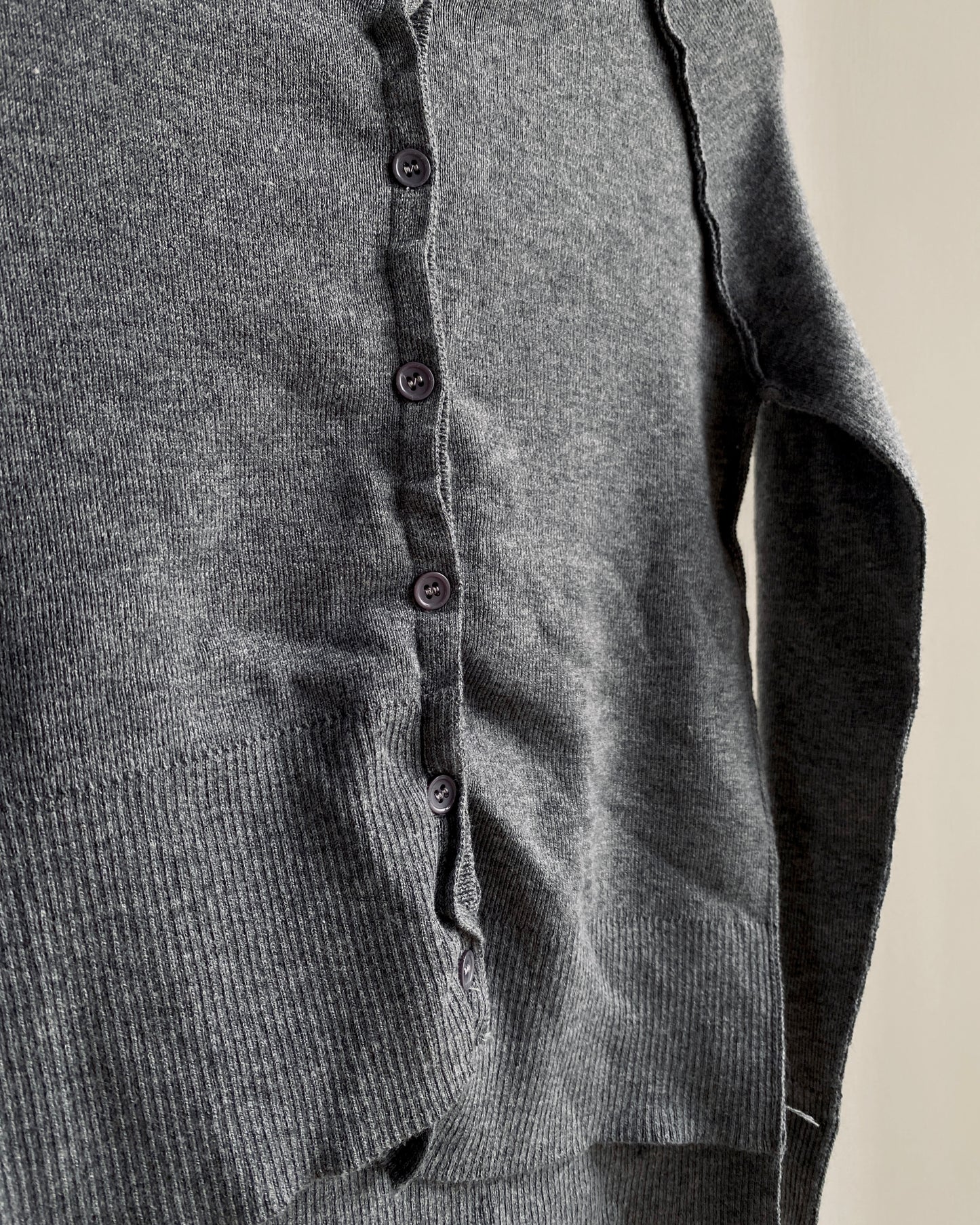 CD050 Irregular Cardigan - Gray | Black