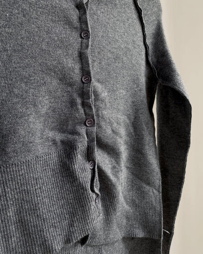 CD050 Irregular Cardigan - Gray | Black