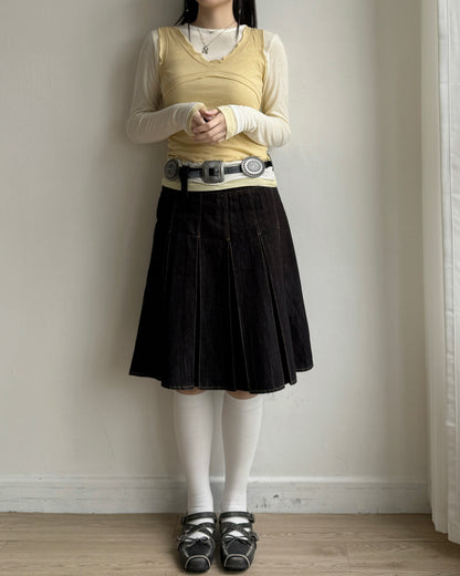 SK214 Pleated skirt - White | Navy | Beige