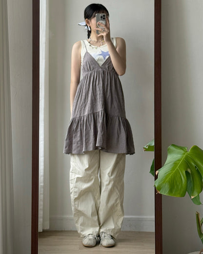 DS292 Flowy Asymmetric OPS - White | Gray