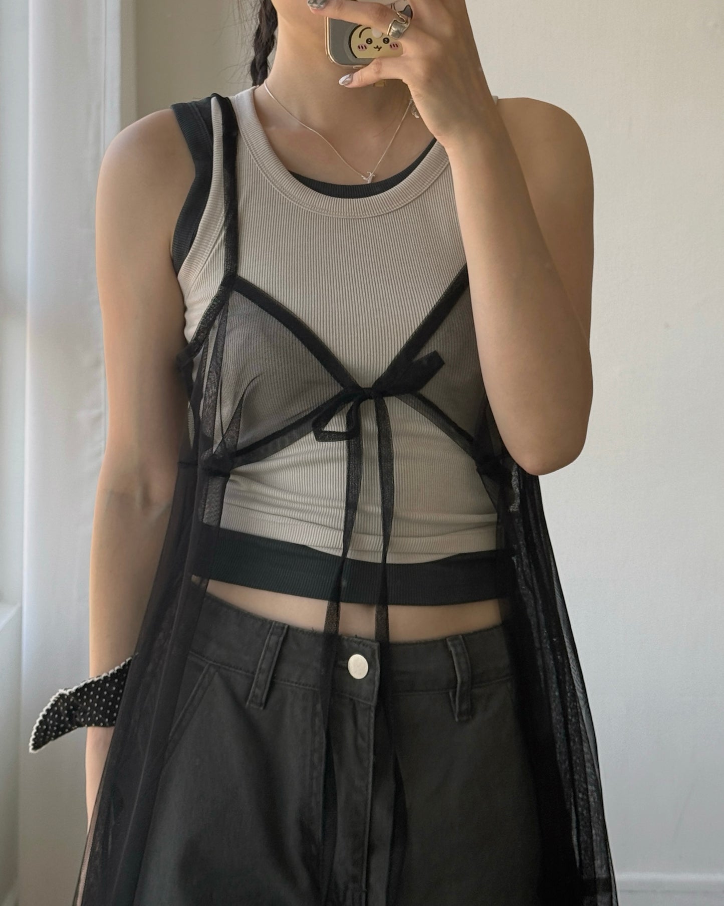 VT310 Mesh Ribbon Vest - White | Turquoise | Pink | Black
