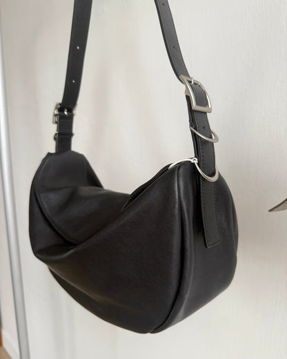 Preorder - BG032 Folding Shoulder Bag - Black | Beige