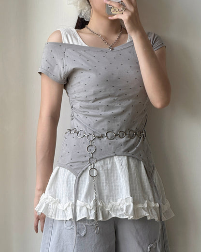 TP543 Star Shirring Top - White | Gray | Black