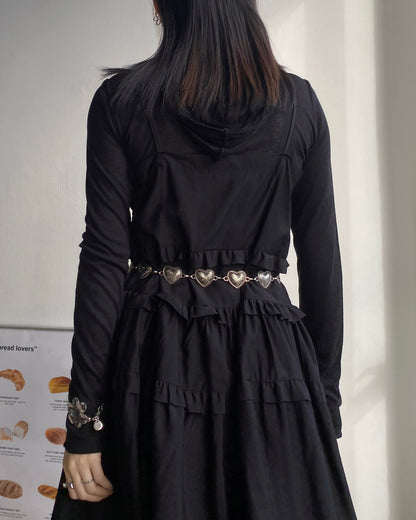 DS257 Ruffle Button OPS - Ivory | Black