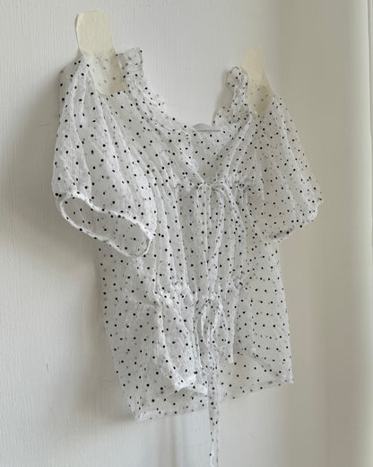 TP594 DotDot Blouse - White | Black