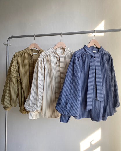 現貨 TP488 Balloon Sleeve Shirt - Ivory | Navy | Yellow