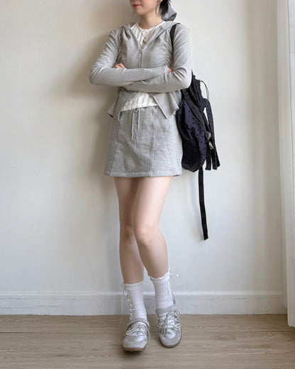 SP019 Pintuck Skort - White | Gray | Black