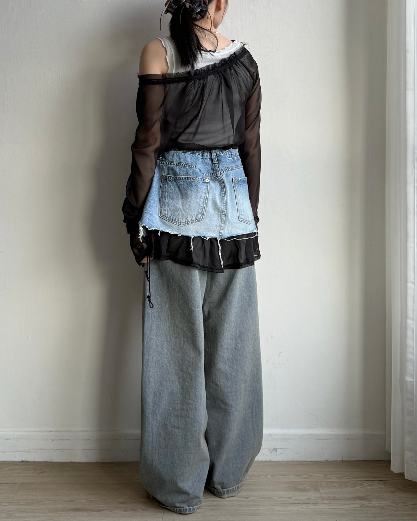 SK217 Denim Layered Skirt