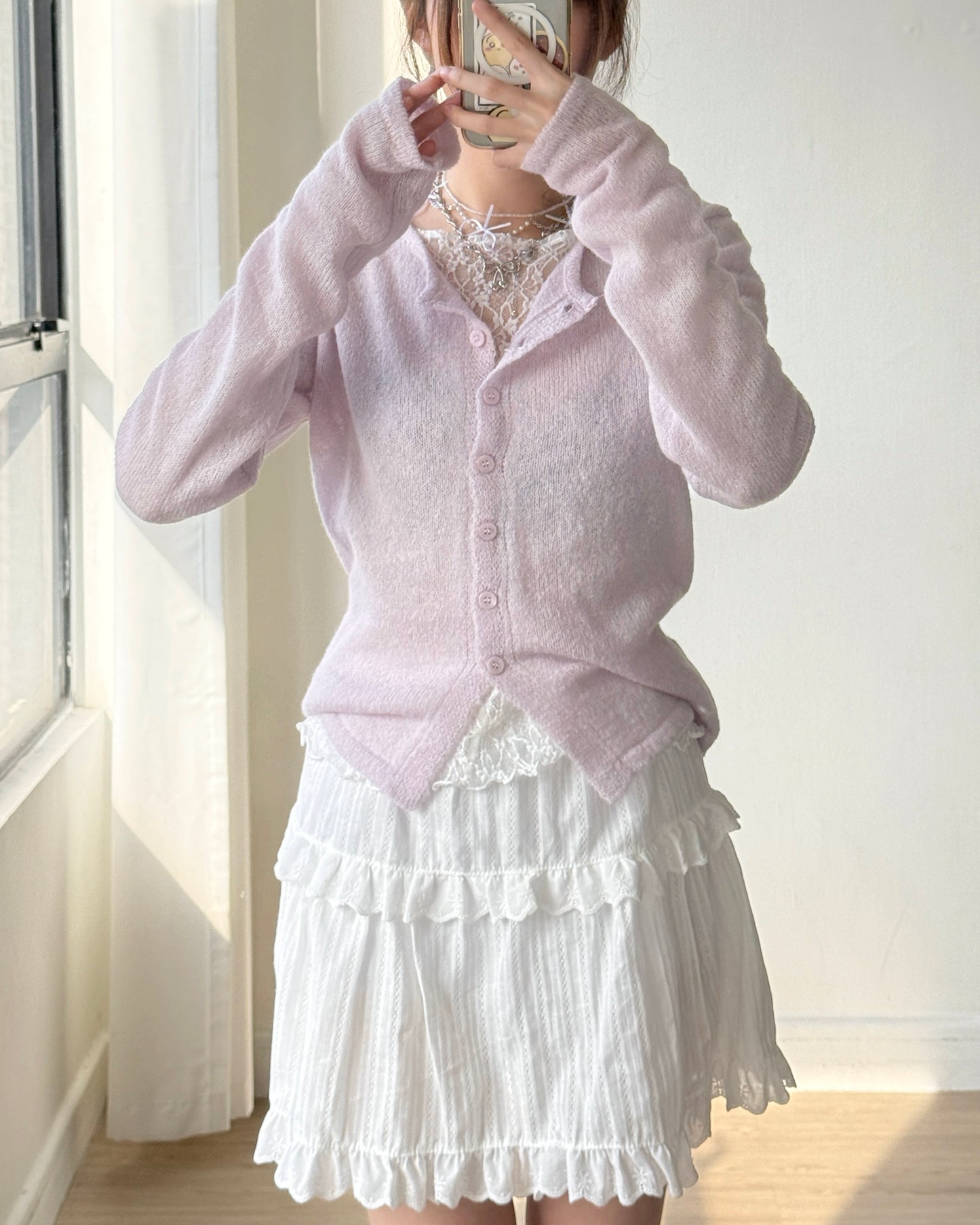 CD057 Alpaca Lily Cardigan - Purple | Turquoise | Gray