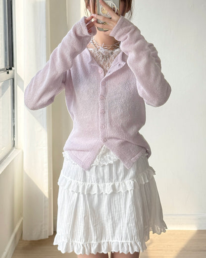 CD057 Alpaca Lily Cardigan - Purple | Turquoise | Gray